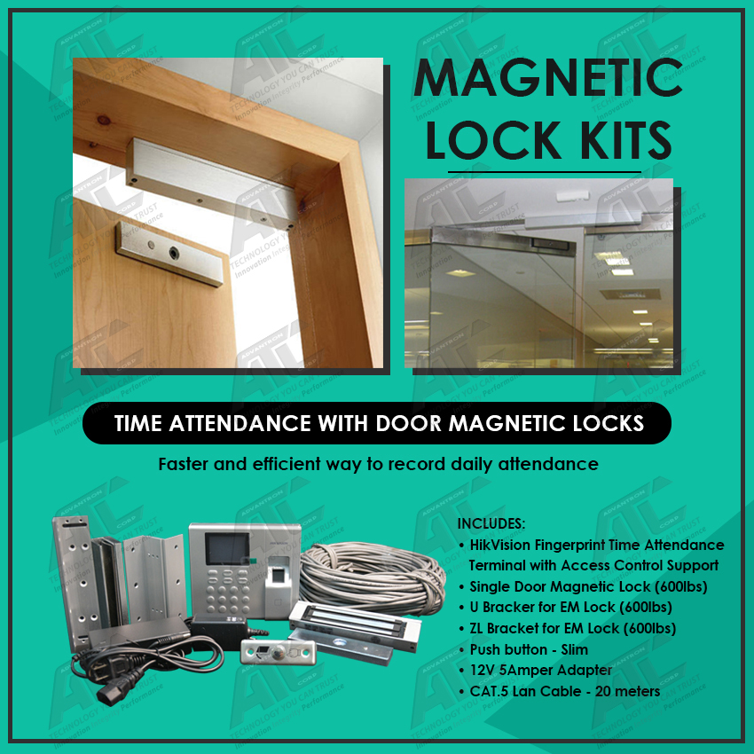Door Access Kit / Door locks 600lbs / Fingerprint biometric / biometric / Hik Vision