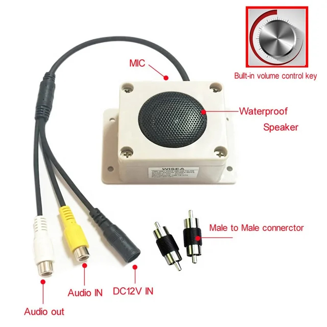 Speaker Ip Camera With Audio Input CCTV External Microphone