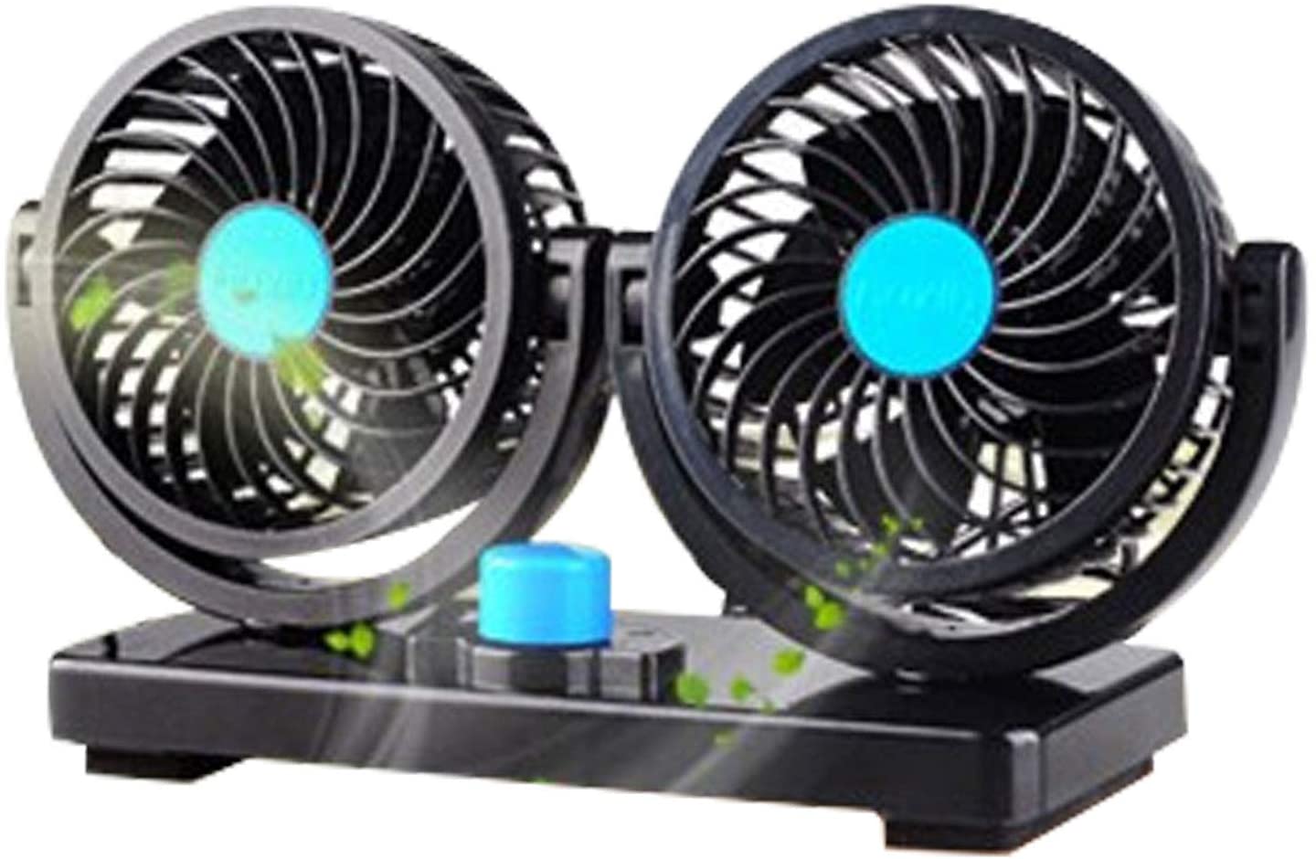 12V Dual Head Car Air Blower, 360 Degree Rotation, Powerful Silent, 2