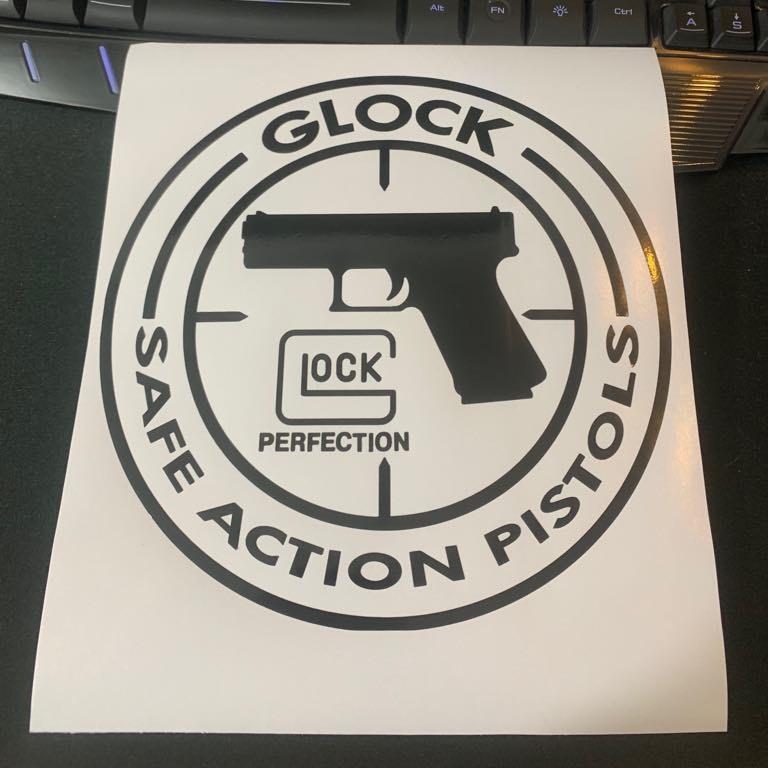 GLOCK Safe Action Pistols DECAL LOGO Type Die-cut Round Vinyl STICKER 