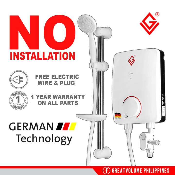 GV SP35 Single Point Shower Water Heater 3.5kw FREE WIRE AND PLUG NO