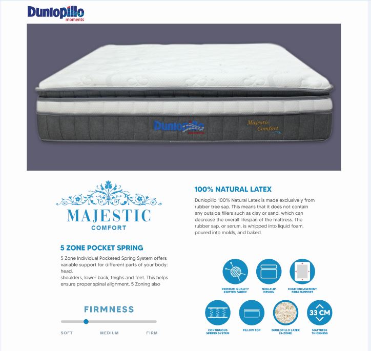 dunlopillo majestic comfort