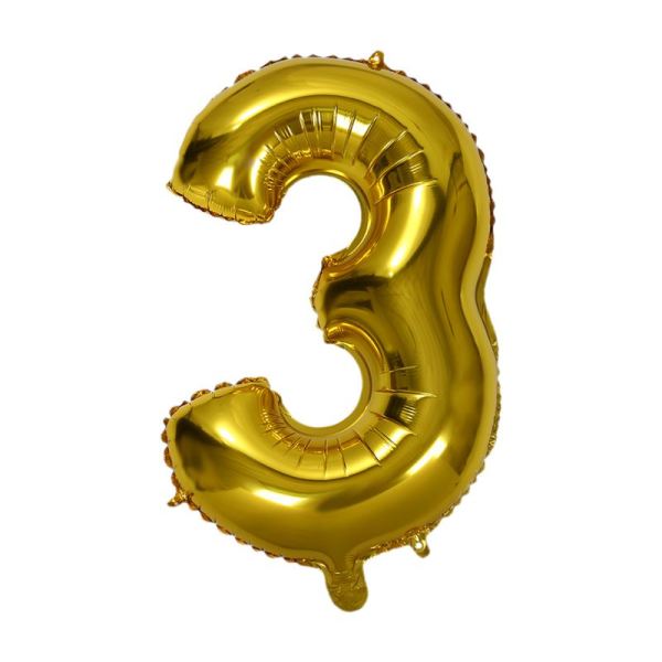 32 inches gold Number Digit Foil Balloons Helium Balloons Birthday Wedding Decorations Air Balloons Party Event Gold 3