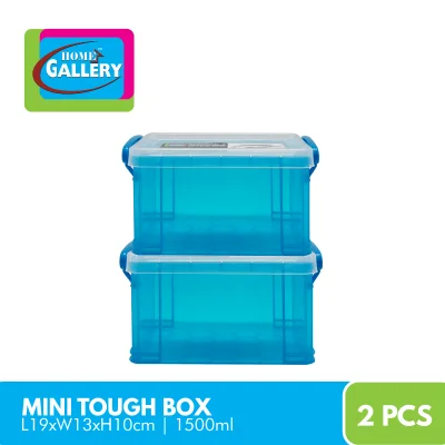 Home Gallery Mini Tough Box, Set of 2's | Capacity: 1500ml | Dimension: L19xW13xH10cm Buy 2 SAVE MORE!