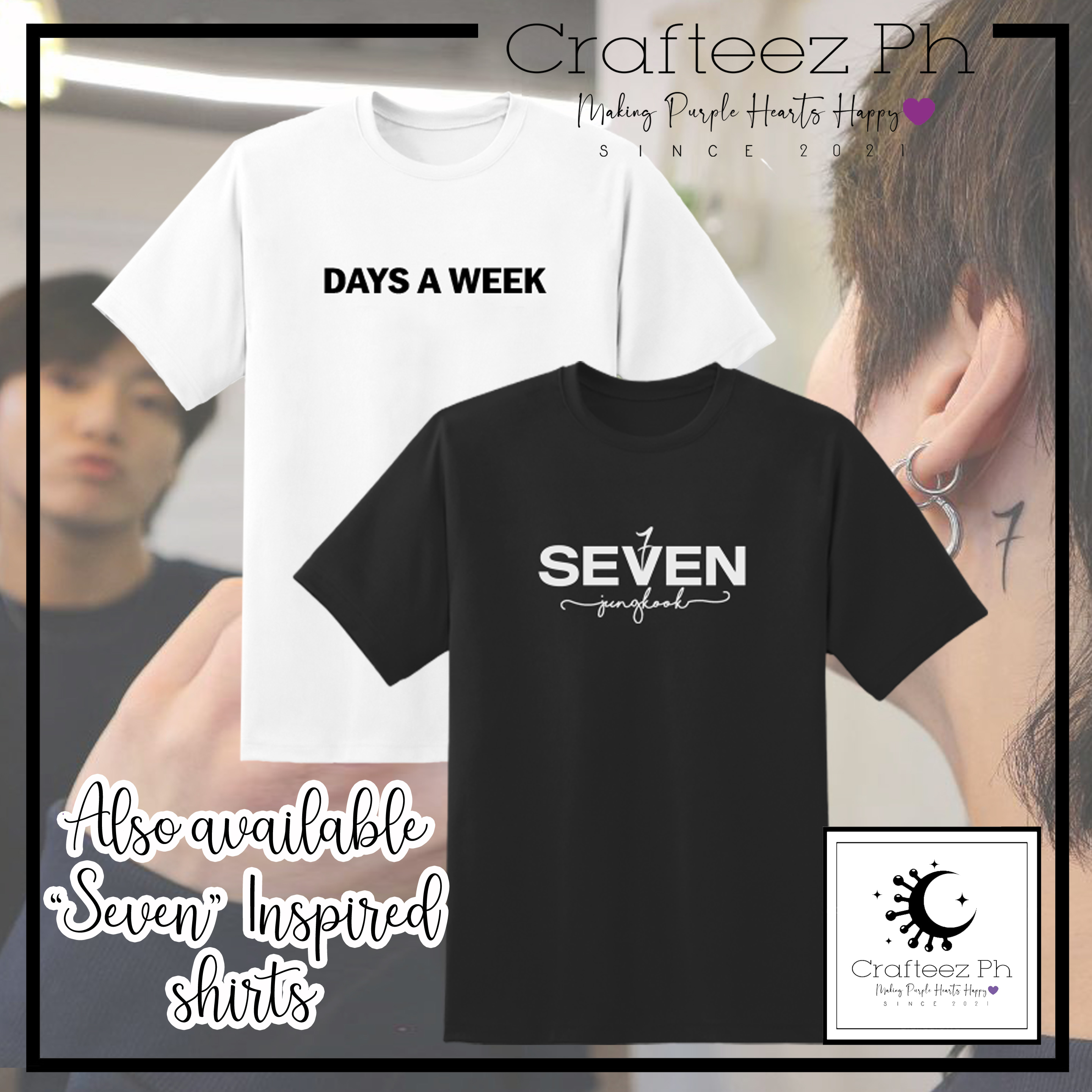 Seven By Jungkook BTS Animated Comfort Colors Shirt - Ink In Action