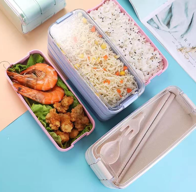 Iteryn Stackable Bento Box with Lunch Bag, 3 Compartment Japanese Lunch  Containers, Wheat Straw, All…See more Iteryn Stackable Bento Box with Lunch