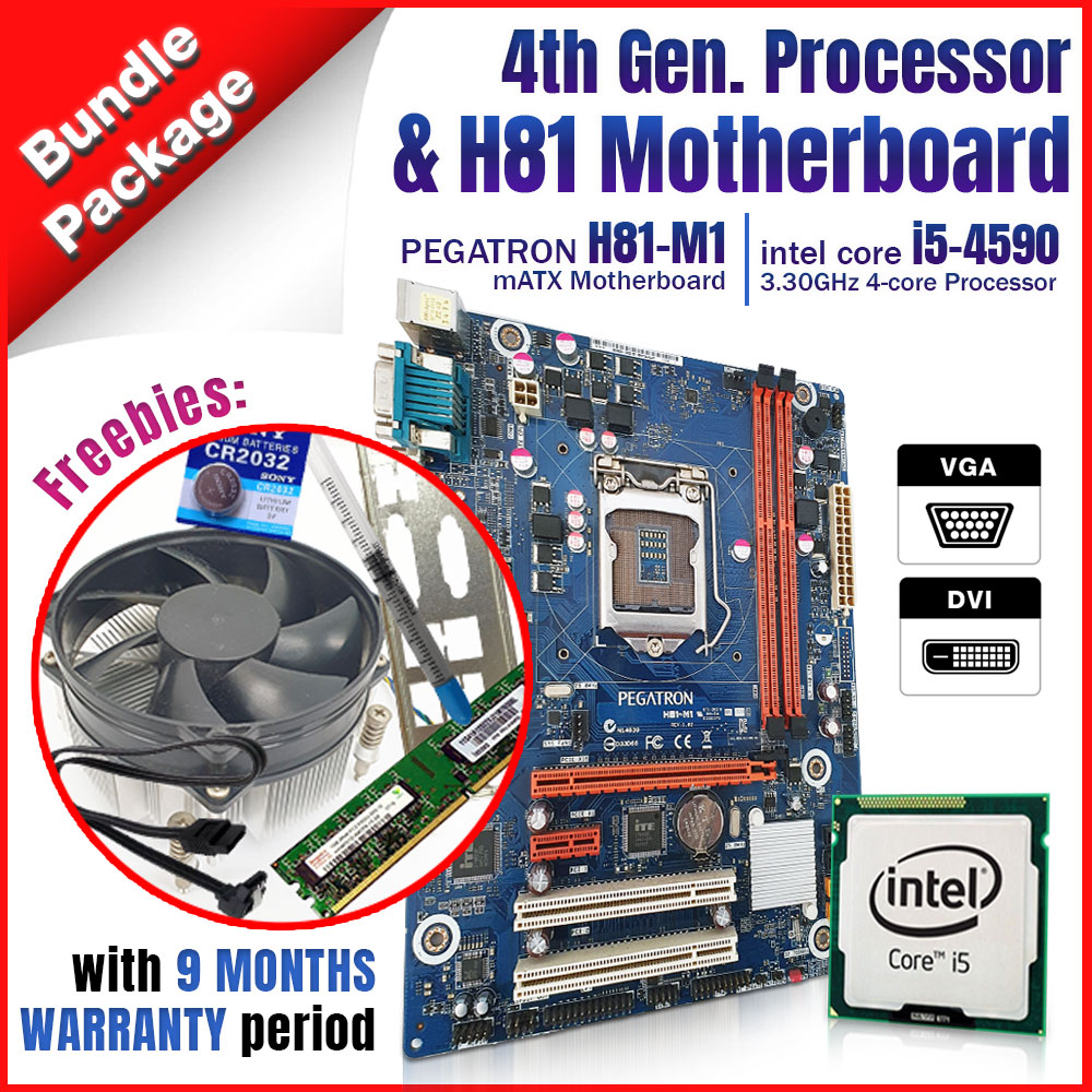 (bundle) 4th Gen Intel Processor with Pegatron H81 Motherboard VGA/DVI