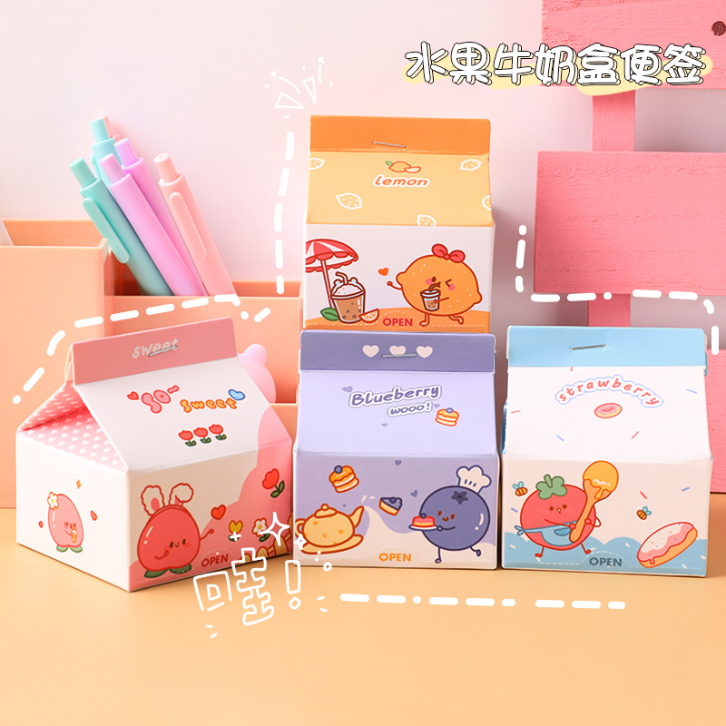 Giấy ghi chú note hình hộp sữa dễ thương