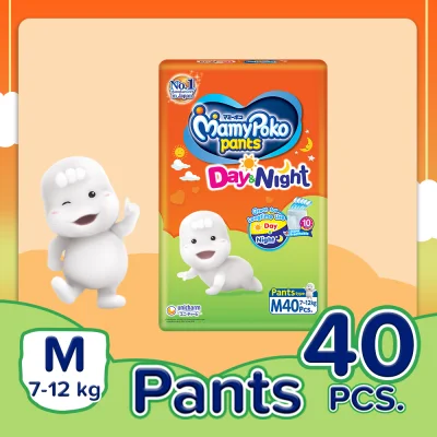 [DIAPER SALE] MamyPoko Day & Night Medium (7-12 kg) - 40 pcs x 1 pack (40 pcs) - Pants Diaper