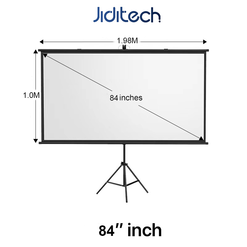Jiditech Projector Screen 84/100 Inch HD Projector Screen For Home