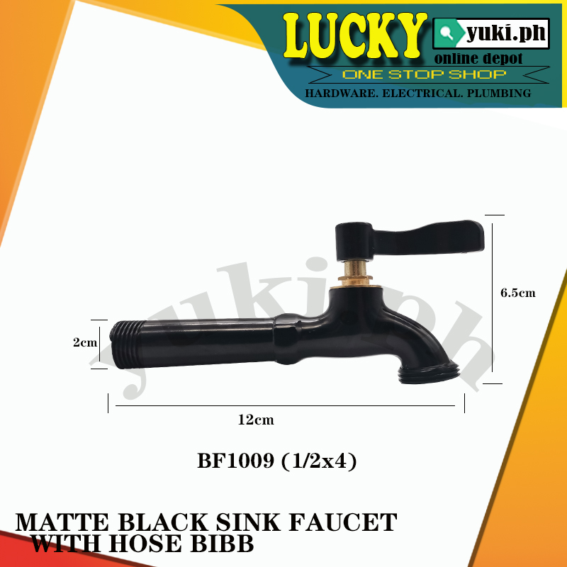 WALL TYPE SINK FAUCET WITH HOSE BIBB MATTE BLACK Lazada PH