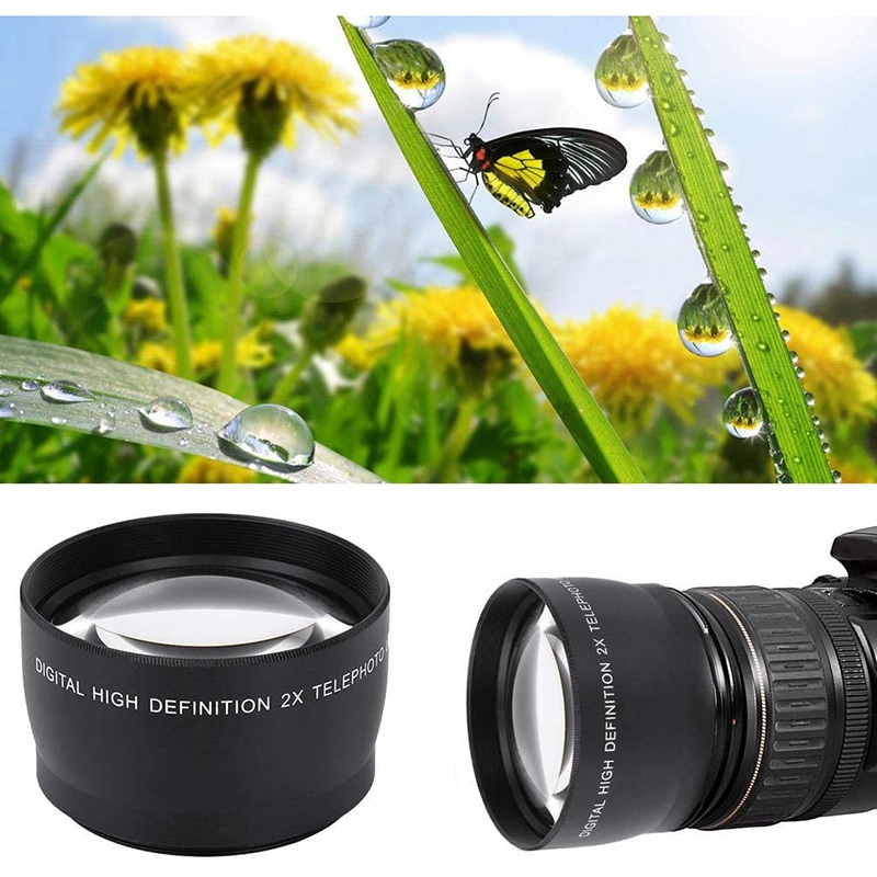 55mm 2X Telephoto Lens Teleconverter for Canon Nikon Sony Pentax 18-55mm