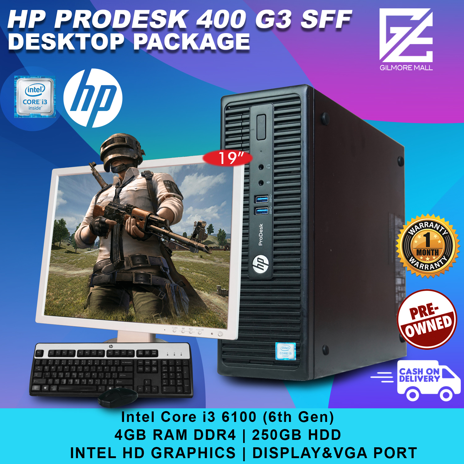 HP Prodesk 400 G3 SFF Desktop Package | Intel Core i3 6th