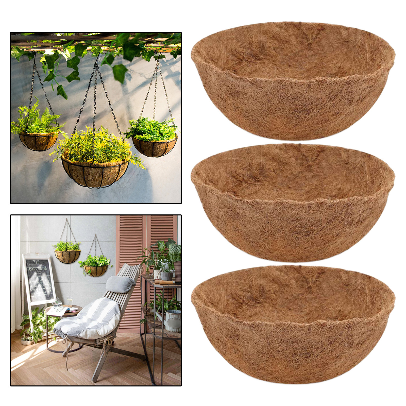 Blesiya3 Miếng Lót Thay Thế Sợi Coco, Cây Trồng Dừa Tự Nhiên