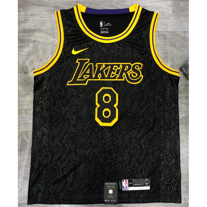 【hot pressed】NBA jersey Los Angeles Lakers No.8 KOBE black snake print