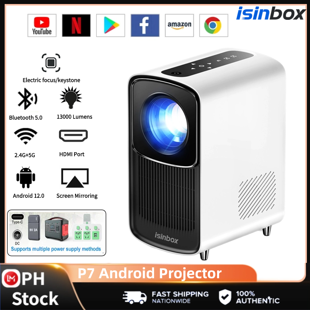 Auto focus/keystone] iSinbox P7 1080P Outdoor Android Projector