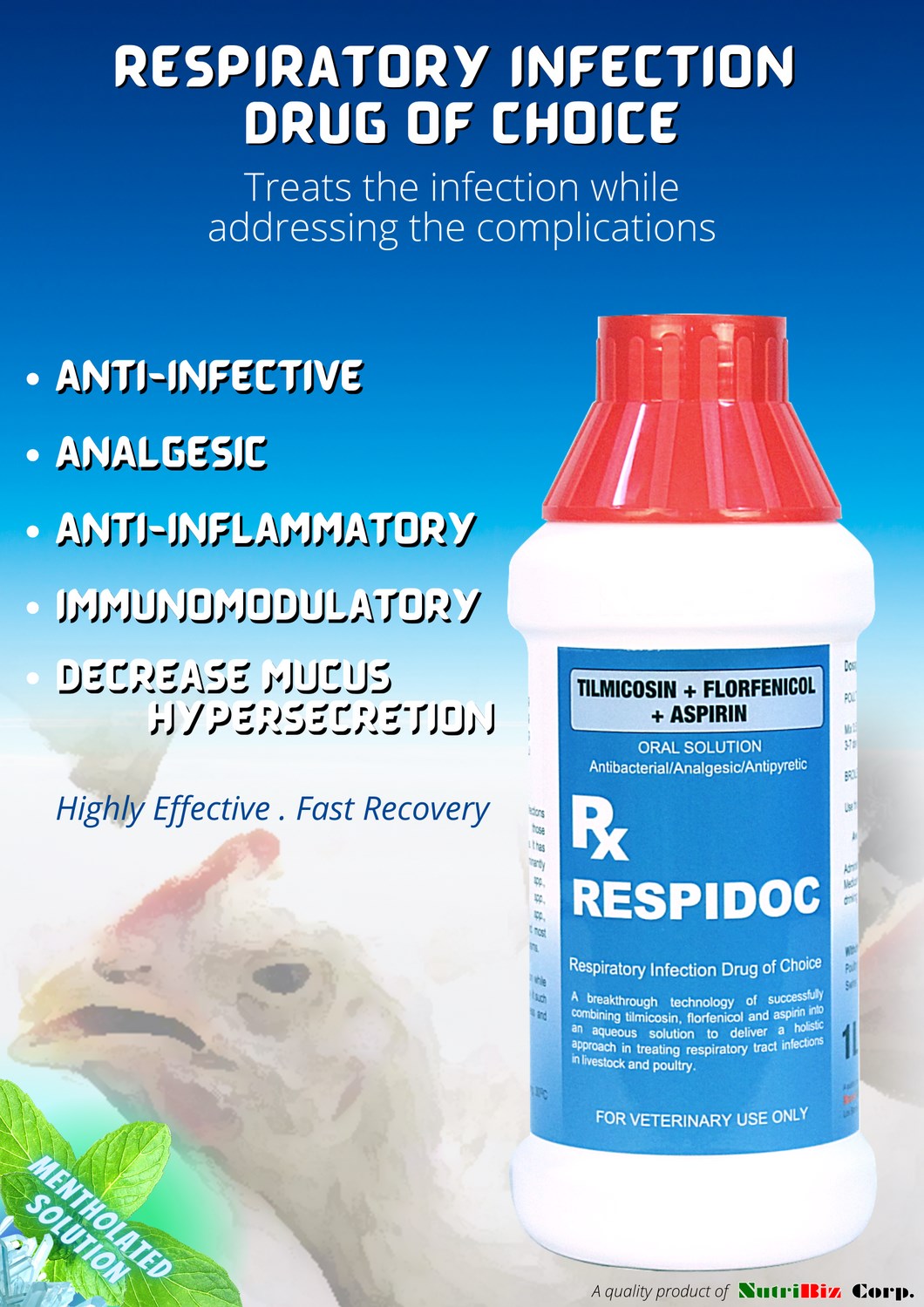 Respidoc 1L (Tilmicosin + Florfenicol + Aspirin) Lazada PH
