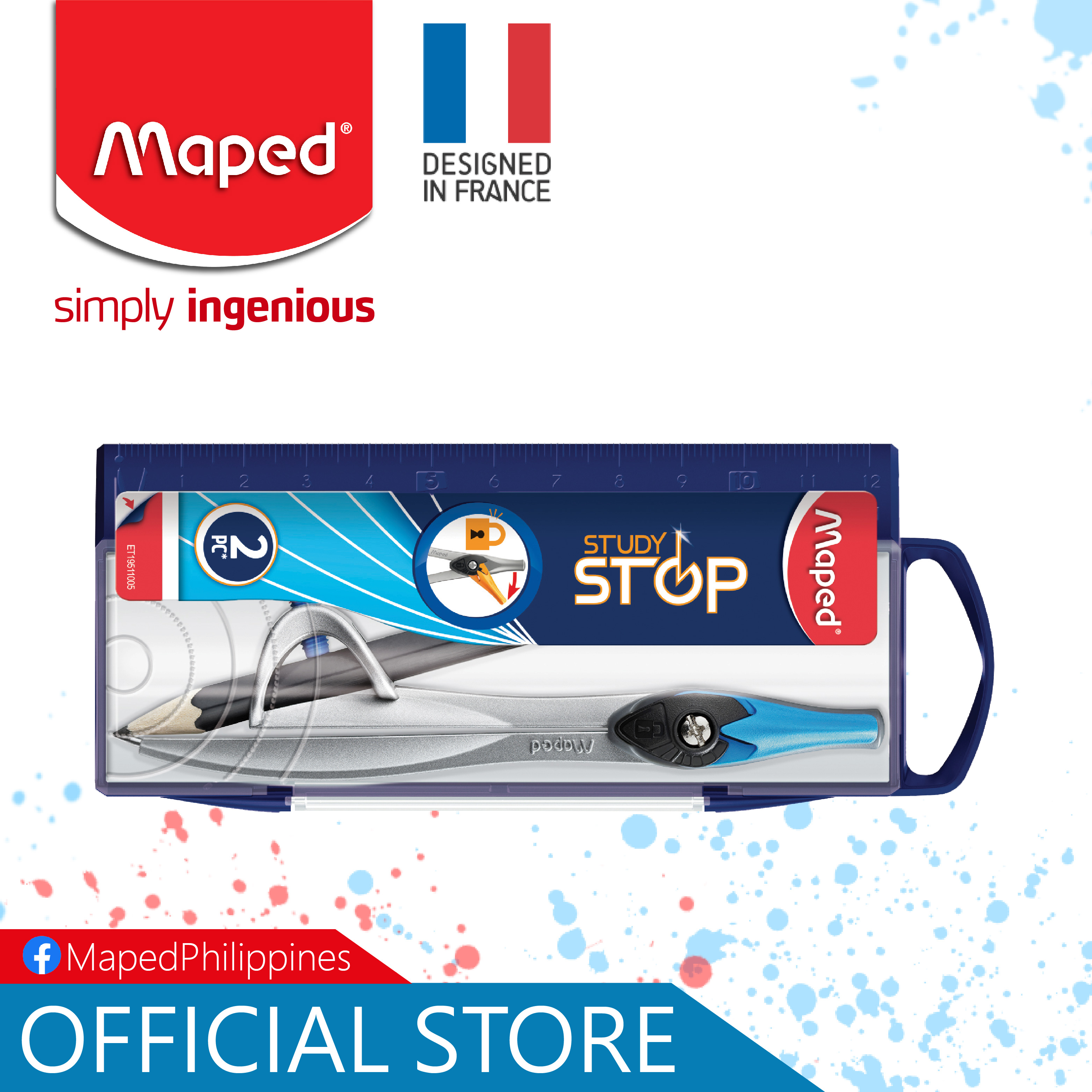 Maped Study Metal Compass With Universal Holder In Reusable Storage Case (119410TA) : Maped