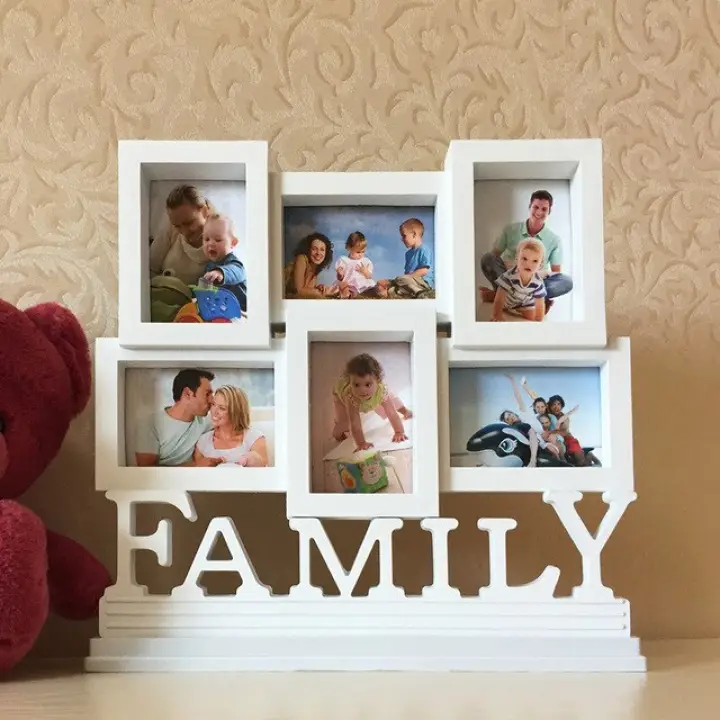 Longwei 5 multi-frame photo wall cherlsh letters Siamese wooden children wall-mounted combination of European gifts 