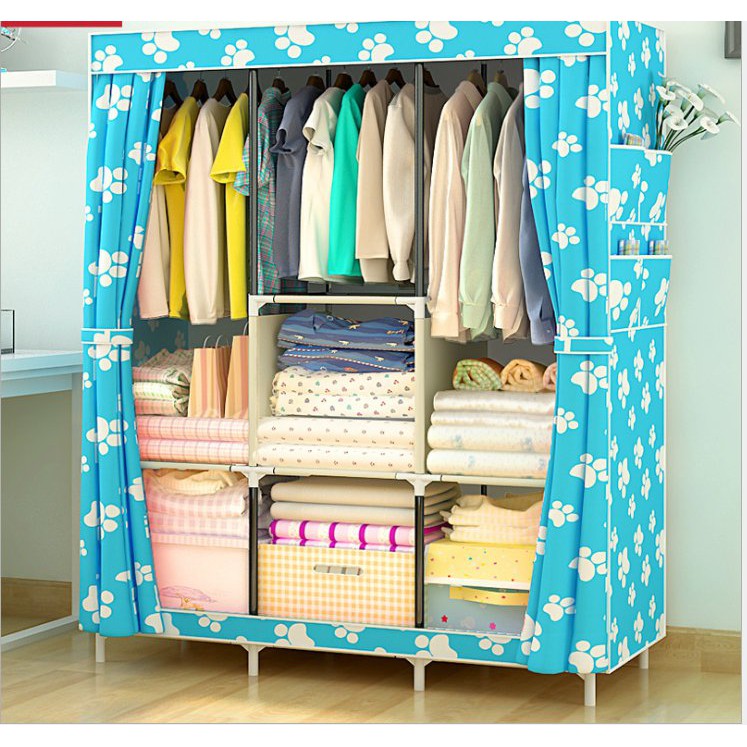 LS 88130 Wardrobe DIY Multifunction Clothes Storage Rack Cabinet ...