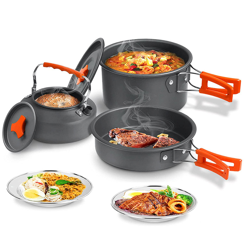 Outdoor Camping Cookware Set Travel Pot Hiking Picnic Camping Cooking