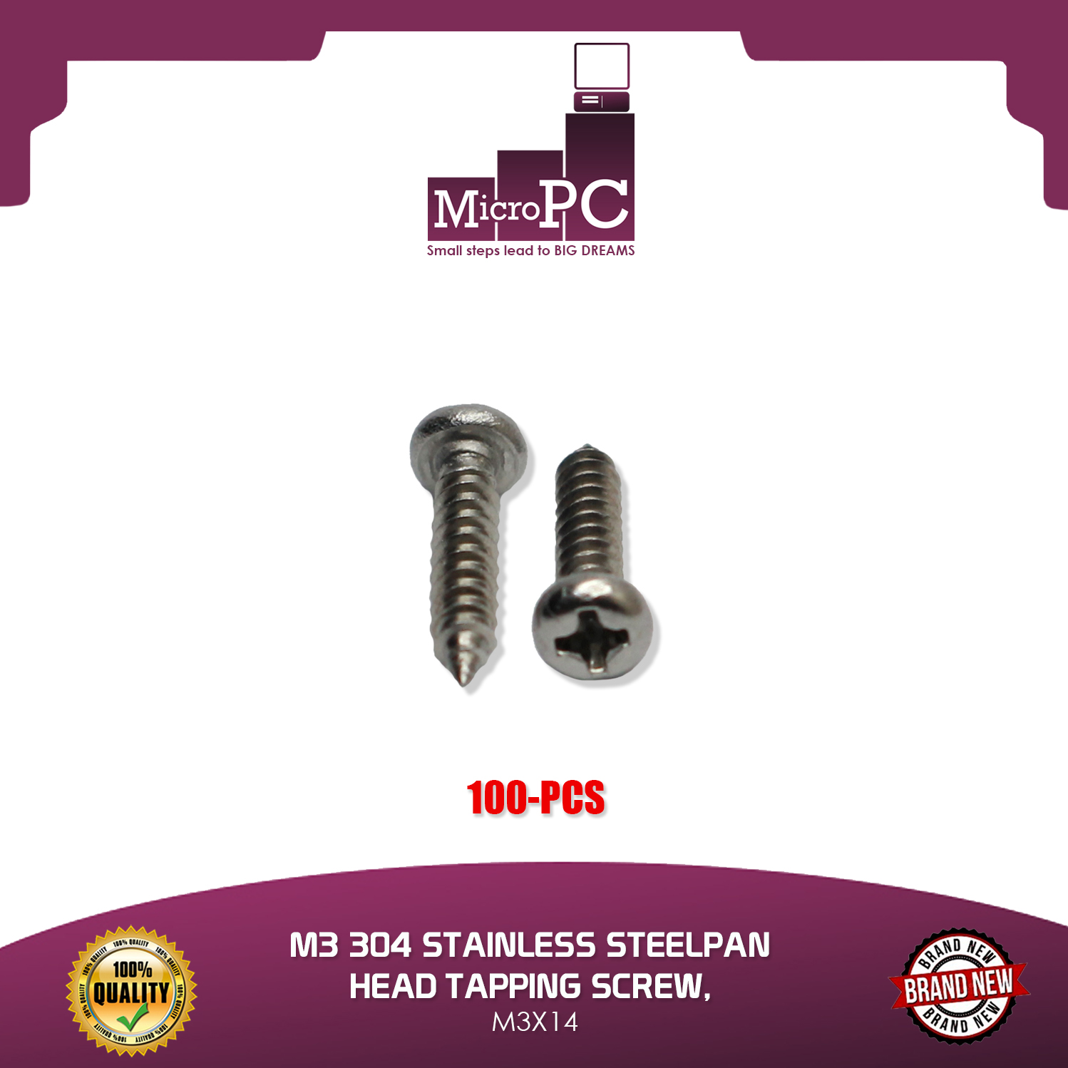 M3 304 STAINLESS STEEL PAN HEAD TAPPING SCREW, M3X14 SELFTAPPING SCREW
