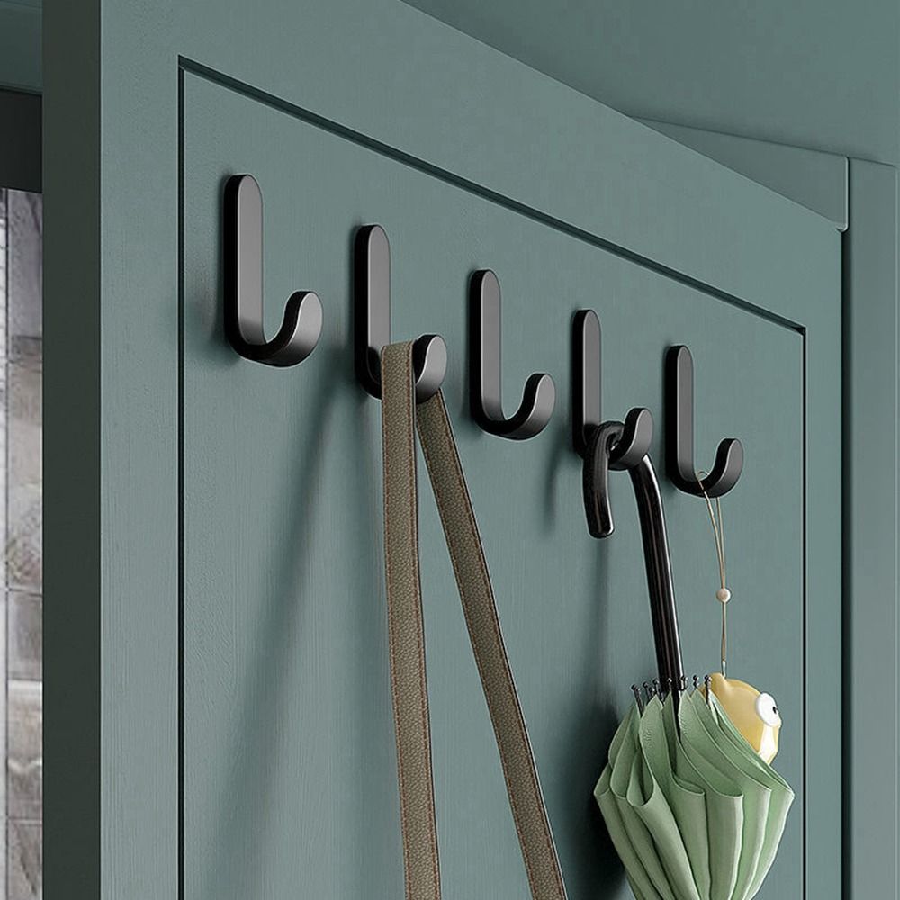 DUGENT 1Pcs Multi-purpose Storage Rack Wall Mounted Punch-Free J-shaped Kitchen Bathroom Accessories Wall Organizer Cloth Hanger Key Holder Hook Towel Rack