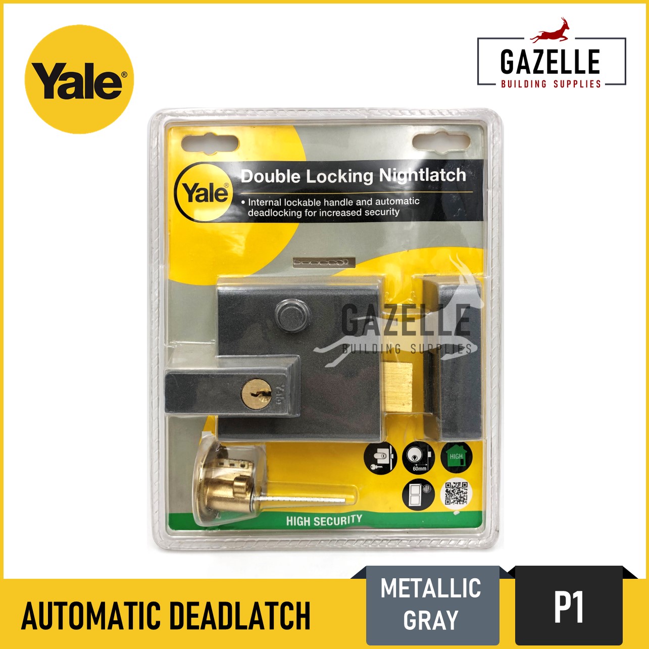 Yale Automatic Deadlatch Latch Double Locking Night Latch Nightlatch