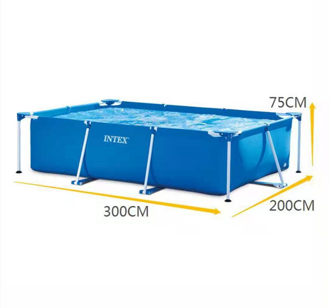 INTEX 28272 Rectangular Steel Frame Swimming Pool Swimming Pool Adult ...