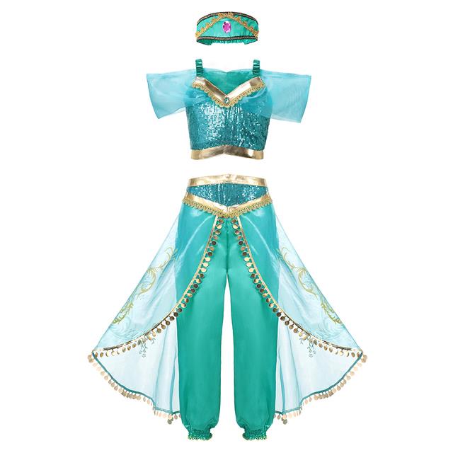 Disney Jasmine Princess Costume For Girls Dress Halloween Party