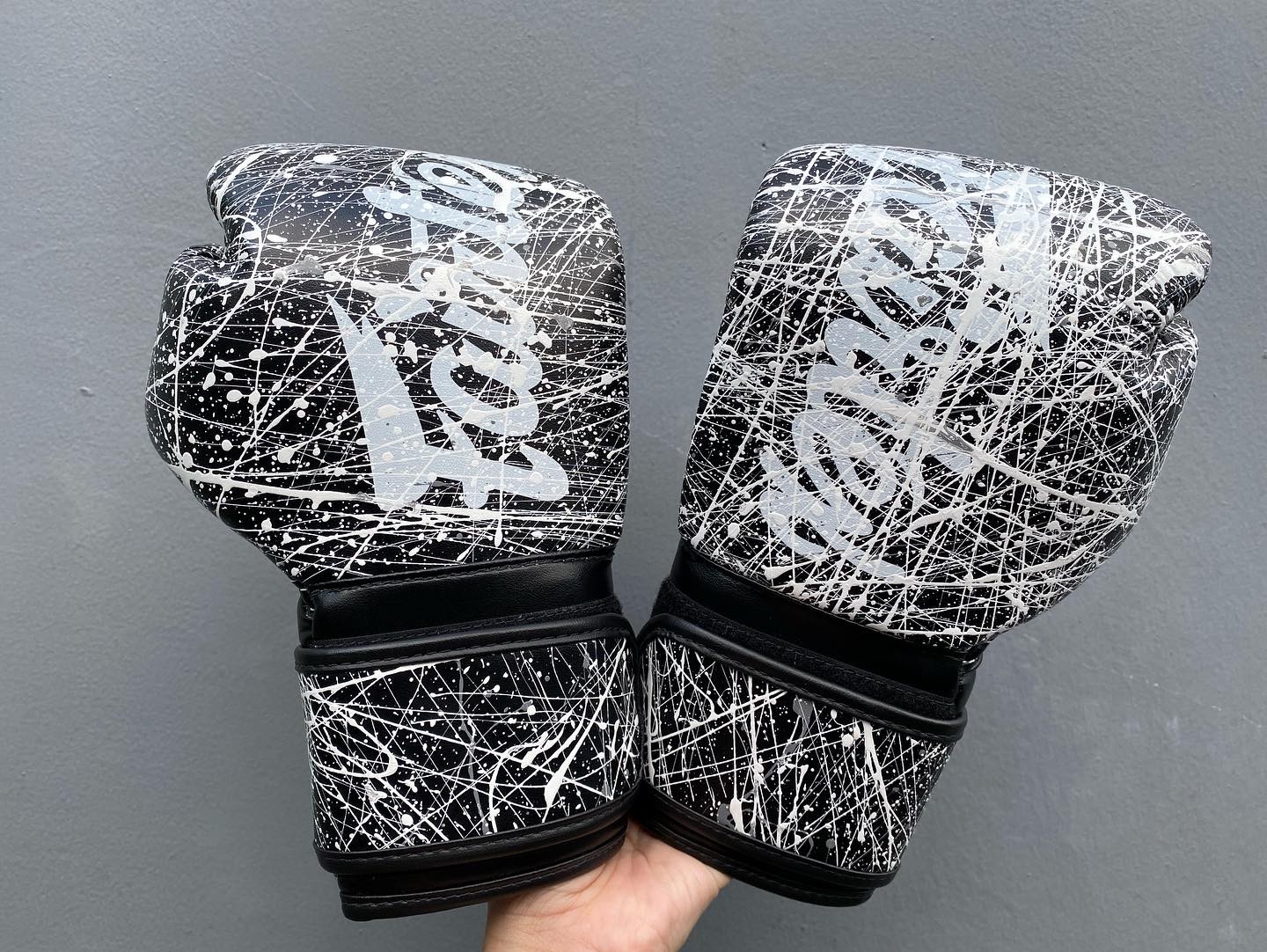 Fairtex BGV14 Microfiber Painter Muay Thai Boxing Gloves Black with