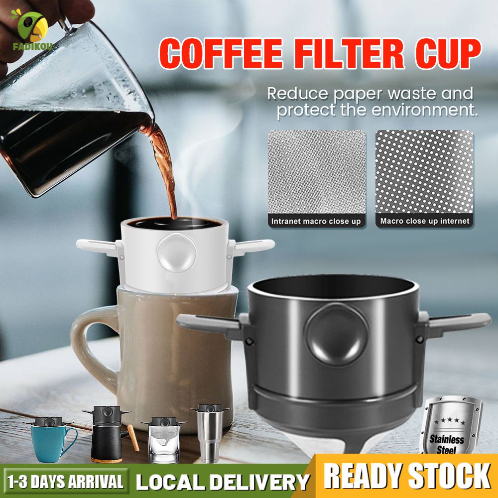 Free brush】Foldable Coffee Filters Stainless Steel Drip Coffee Funnel  Coffee Dripper | Lazada PH