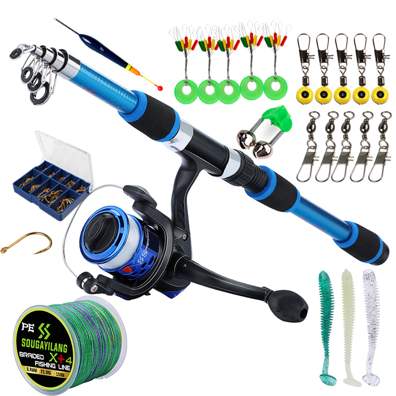 Sougayilang Fishing Full Kit 1.8m-2.4m Portable Telescopic