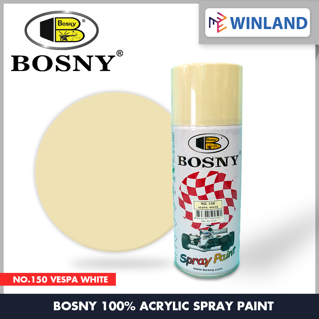 Bosny 100 Acrylic Spray Paint Vespa White No.150 Spraypaint Pylox
