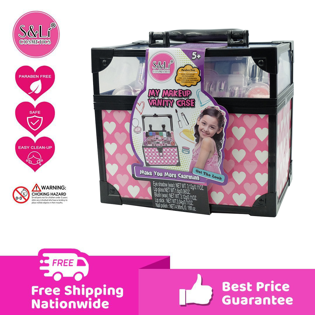 S&Li My Makeup Vanity Case PARABEN FREE Eyeshadow And Lipstick