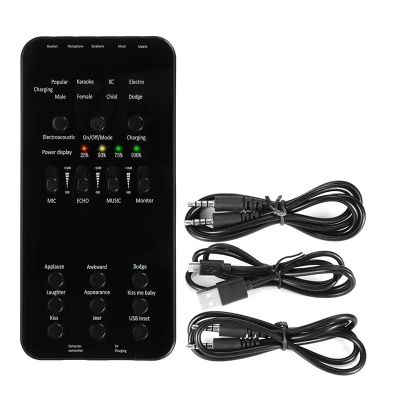 Live Sound Card Audio External USB Headset Microphone Live Broadcast Sound Card for Mobile Phone Computer PC