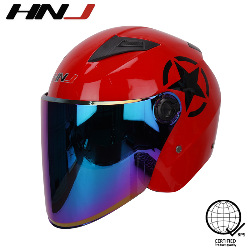 HNJ Ff860 Motorcycle Helmets Women Half Face Helmet Tinted Visor with