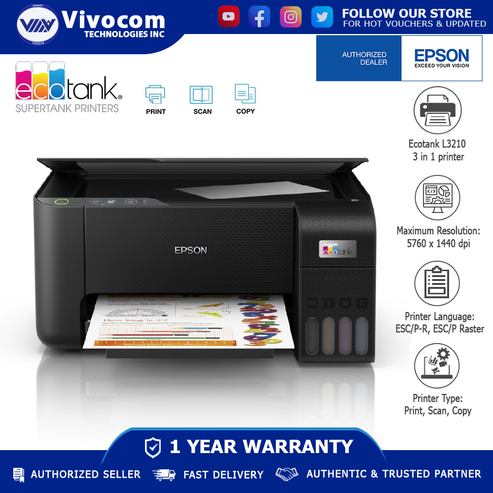 Epson Ecotank L3210 3 in 1 printer 