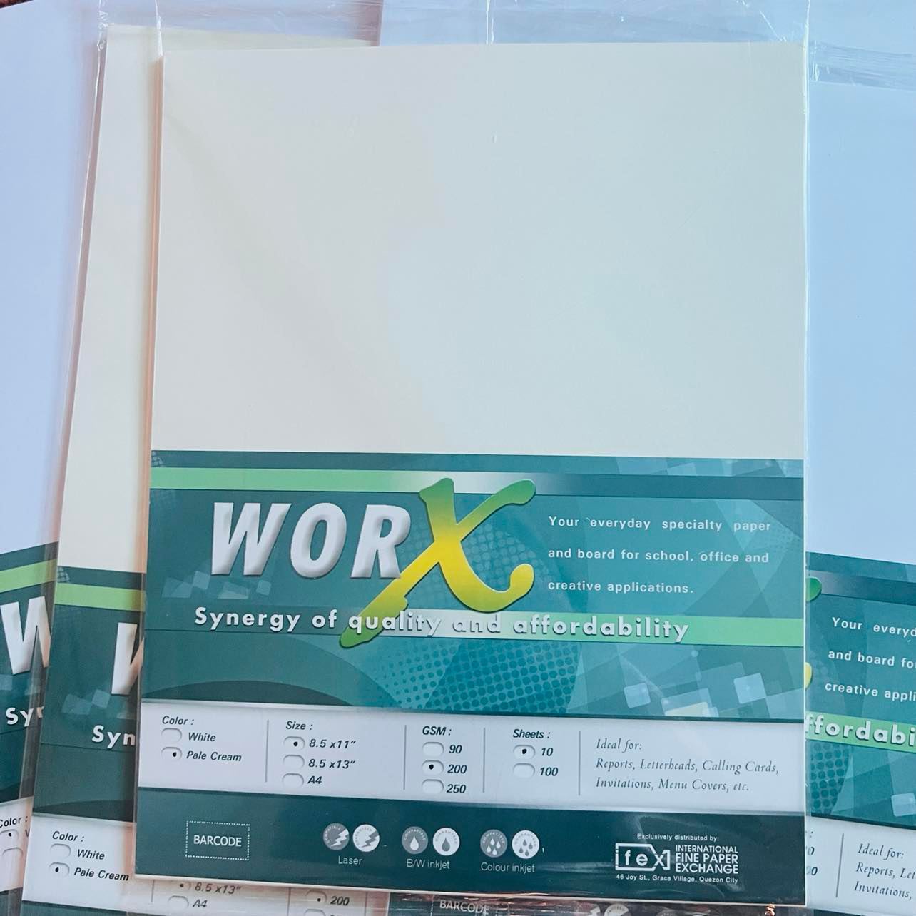 Specialty Board WORX 200gsm (COLOR White,Cream) (SIZE 8.5x11",8.5x13