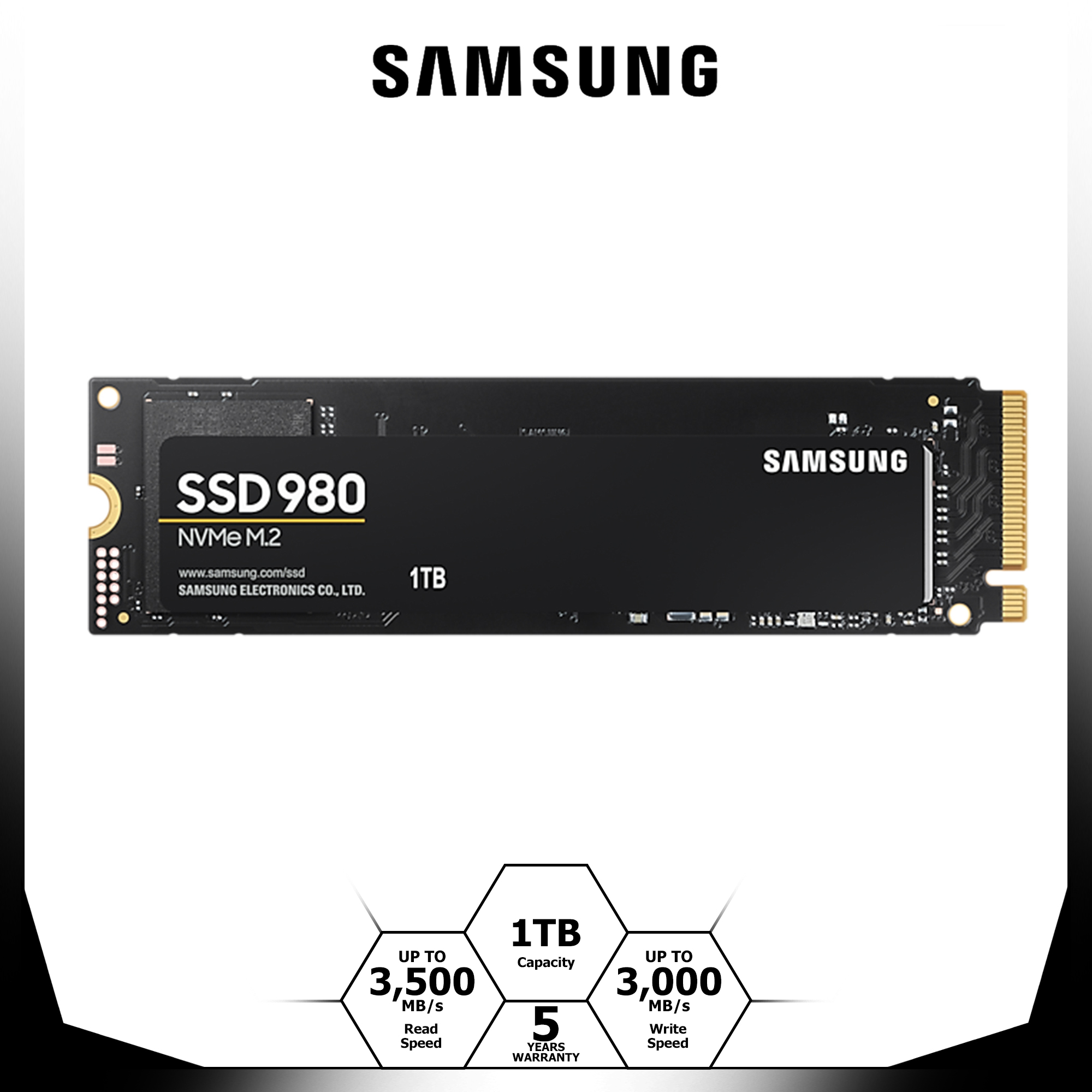 Samsung MZ-V8V1T0BW NVMe 1TB SSD Hard Drive M.2