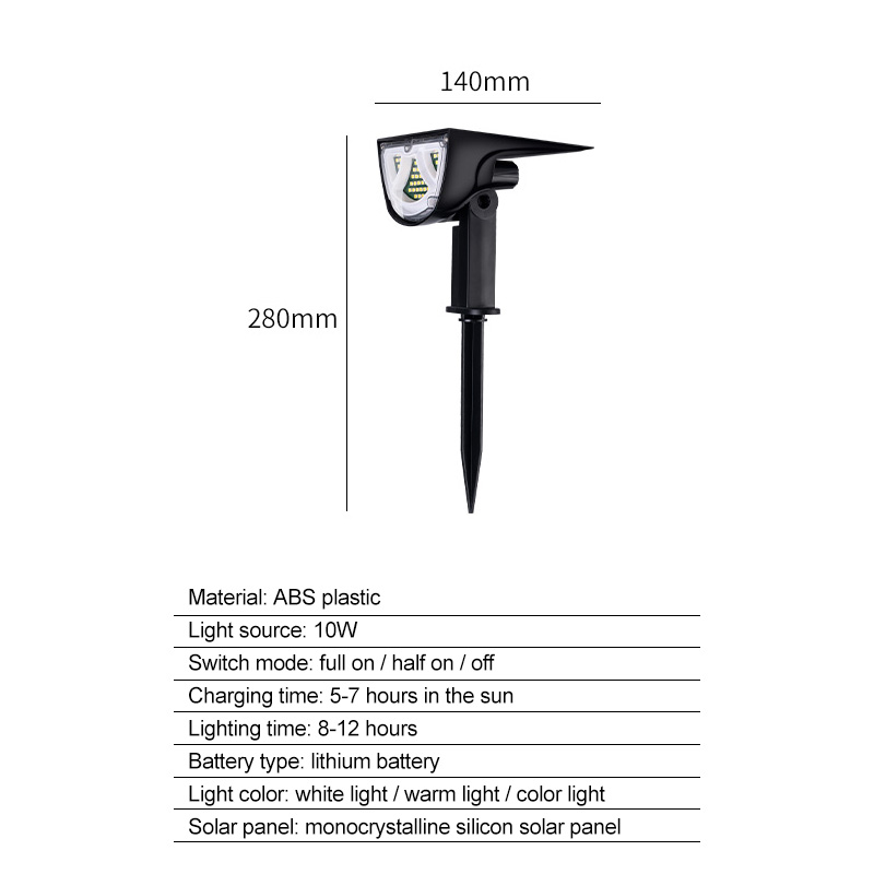 LED Outdoor Solar Lights, Waterproof Landscape Spotlights, Garden