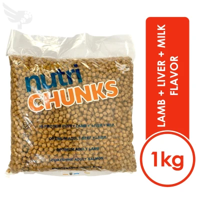 NUTRI CHUNKS HI-PROTEIN PUPPY 1kg REPACKED (LAMB + CHICKEN LIVER + MILK FLAVOR) – Dog Food Philippines - NUTRICHUNKS - 1 kg - red - petpoultryph