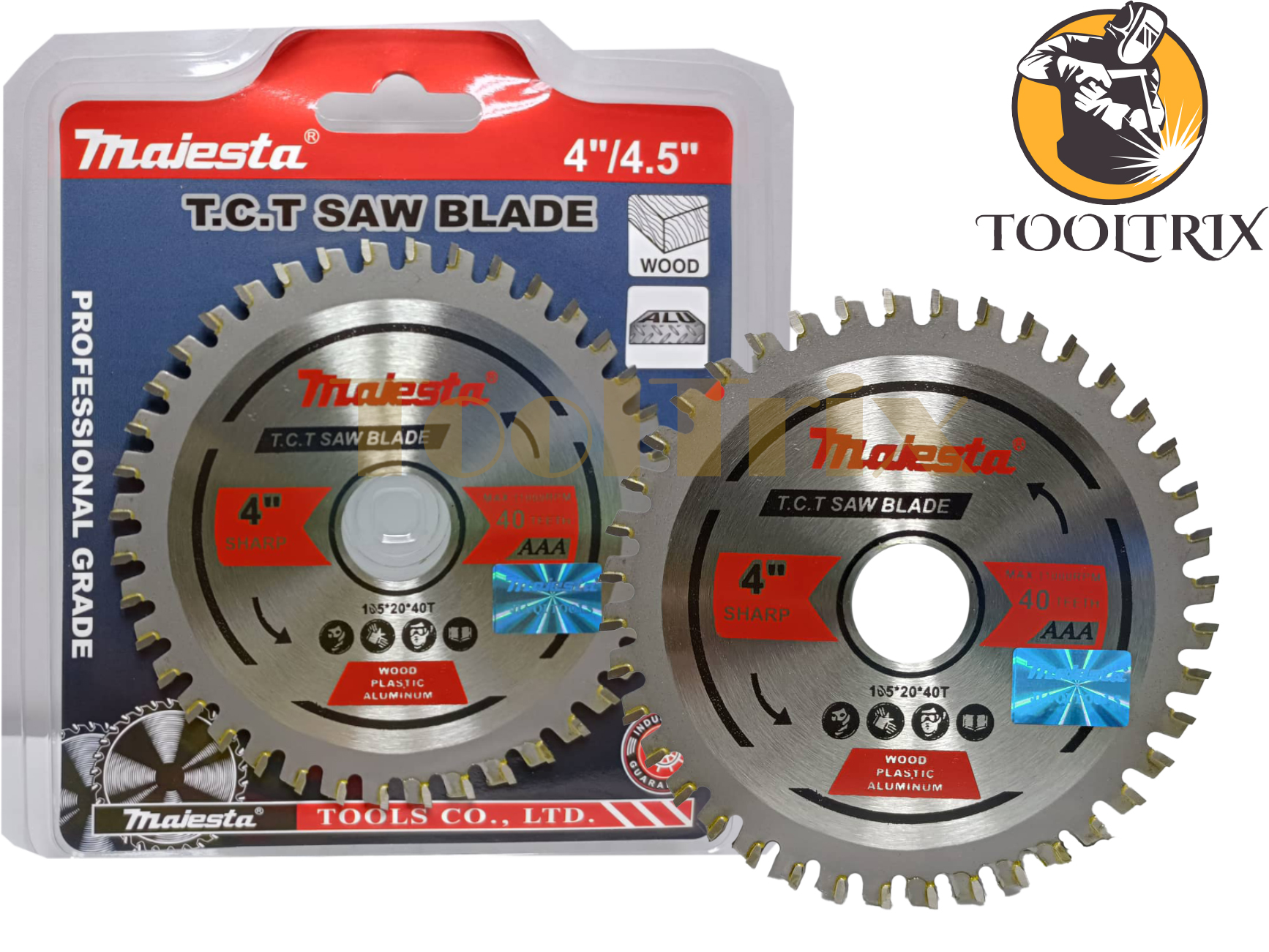 Majesta Saw Blade 4" 40teeth TCT / WOOD PLASTIC ALUMINUM Cutting Wheel