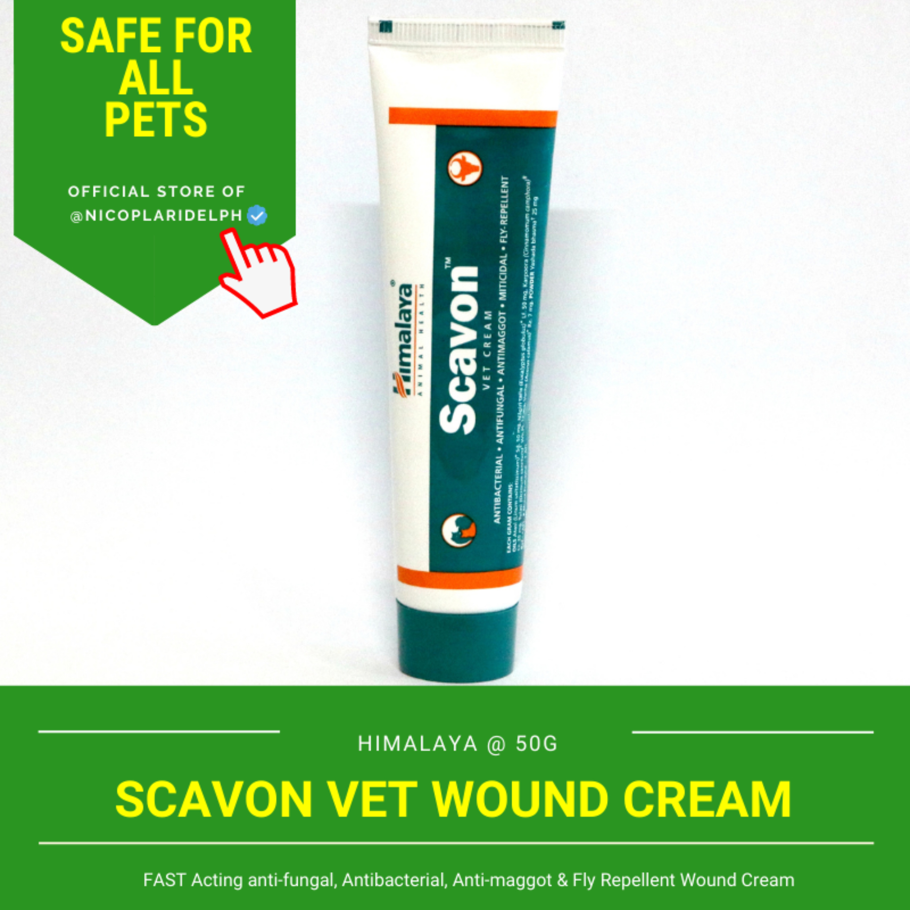 Himalaya Scavon Vet Cream Antibacterial and Antifungal for Wounds and  Lesions of Pets (50g) | Lazada PH