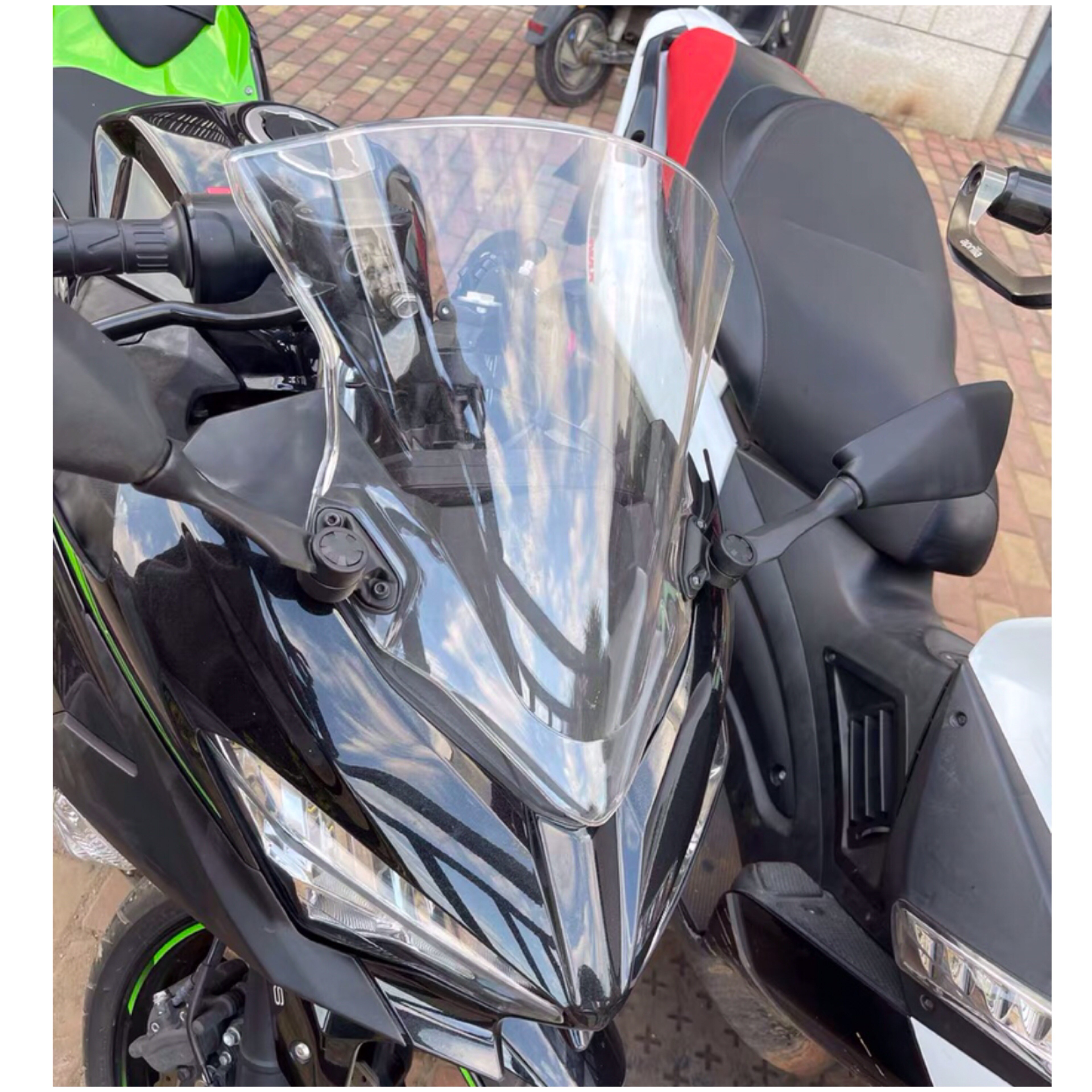 Parabrezza Per Moto Kawasaki Ninja 250/400 – Cupolino Anteriore Nero In Plastica Per EX400 2018-2023, Deflettori D'aria