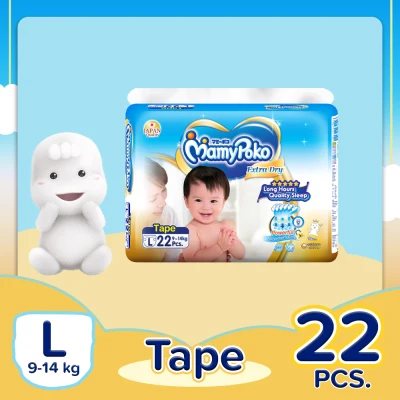 [DIAPER SALE] MamyPoko Extra Dry Large (9-14 kg) - 22 pcs x 1 pack (22 pcs) - Tape Diaper