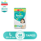 Pampers Baby Dry Tape L68x1 - 68 pcs - Large Baby Diaper