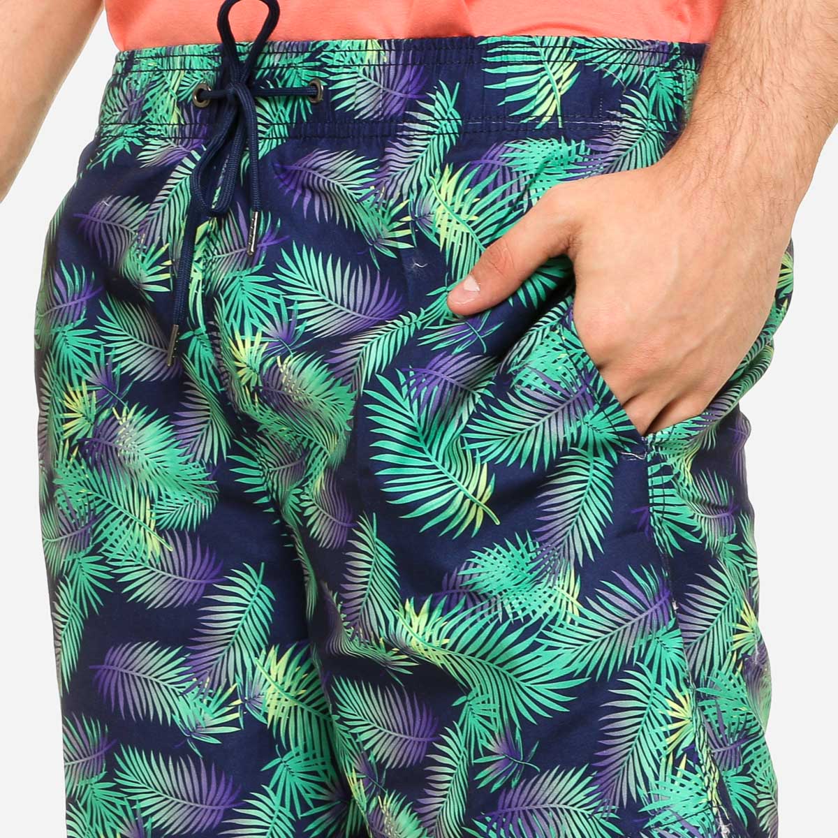 Coco Republic Mens Palm Leaves Board Shorts in Navy Blue review and price