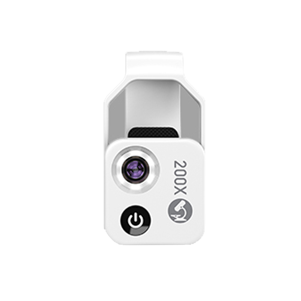 200X Portable Microscope Universal Mobilephone Microscope with 6 LED Lights 2 Level Brightness Adjustable No Need APP Multifunctional Microscope with CPL for Child Students Study Electronics Industry Testing