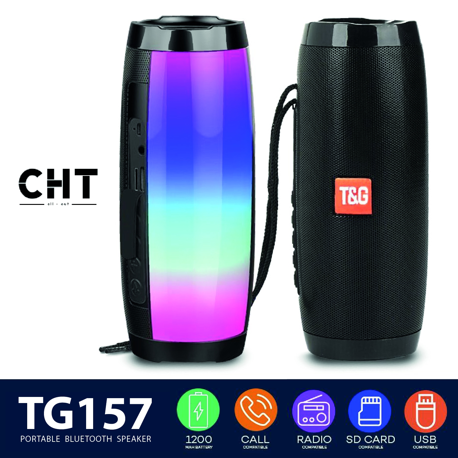 portable speaker with lights